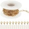 SUNNYCLUE 1 Rolle 16.4 Fuß/5m Echte 18 Karat Edelstahl Büroklammerkette Lose 12x4 mm Goldene Büroklammerketten Vergoldete Glieder 10 Stück Karabinerverschlüsse 30 Stück Offene Biegeringe Für Schmuckh