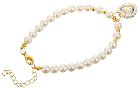 minkissy Haustier Halskette Kettenhalsband Für Katzen Perlenhalsband Für Katzen Halsschmuck Für Haustiere Hund Halskette Katzenperlenkette Kleine Tierkette Die Katze Harz Gefälschte Perlen