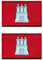 Zcketo 2 St. Hamburger Stadtflaggen Klett Patch - Taktisch Hamburger Stadt Schloss Emblem, Bestickter Aufnäher mit Klettverschluss, Stadt Klettbänder für Reisen Rucksäcke Kleidung Uniform Weste
