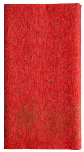 5 Tischdecken, stoffähnlich, Airlaid 120 cm x 180 cm rot Christmas Shine