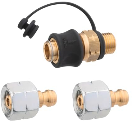 GOK Steckkupplung SET: SKU-QR PS5bar G1/4 LH-KN x SKU und 2x STN x G1/4 LH-UEM – Hochwertiges Zubehör für präzise Gasversorgung!