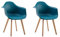 EGOONM 2er Set Nordische Küche Esszimmerstühle, Esszimmerstuhl mit Massivholzbeinen, Stühle für Schlafzimmer, Wohnzimmer, Küche (Seeblau)