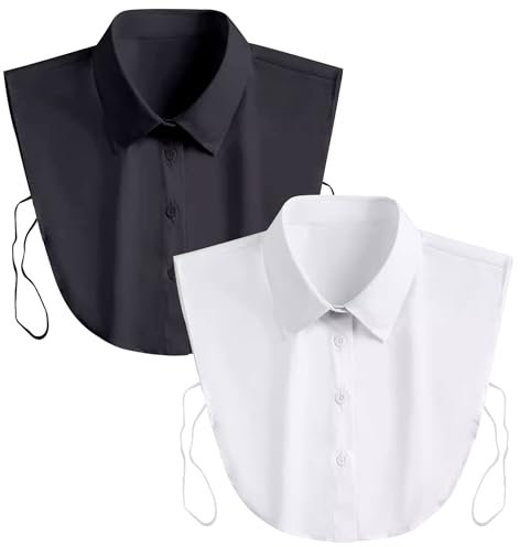 Col Claudine Amovible, 2 Pièces Faux Col Chemise Femme, Réutilisable, pour Bureau Club Mariage Fête Lécole Quotidien