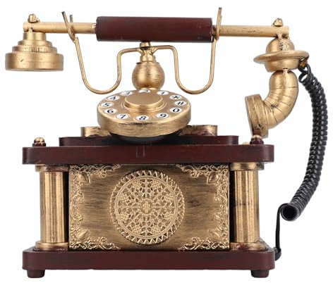Ornamentales Retro-Telefonmodell Im Vintage-Stil für Barfenster, Büro, Handbemaltes Harzdekor, Gefälschte Antike Telefon-Retro-Dekoration aus den 1920er Jahren