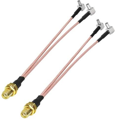 Alnicov 2pcs SMA Female to Dual TS9 Male Adapter Cable 15cm 4G LTE WiFi Antenna Extension Cable Compatible with Mobile WiF