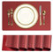 Platzset Rot Abwaschbar 6er Set Tischset Beidseitig PVC Grifffeste Hitzebeständig Tischsets Abwaschbar Tischuntersetzer für Küche Restaurant Hotel (Rot30x45cm)