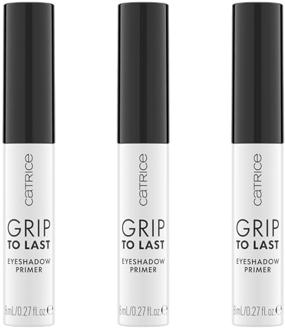 Catrice Grip to Last Eyeshadow Primer, Lidschatten Grundierung, Nr. 010, Transparent, langanhaltend, natürlich, vegan, ohne Mikroplastikpartikel, Nanopartikel frei, ohne Parfüm, 3er Pack (3x8ml)