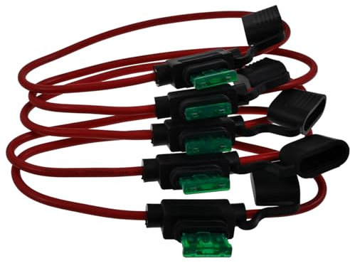 5x porte-fusibles 2,5mm 30A avec câble pour fusible plat compatible avec les scooters, universel