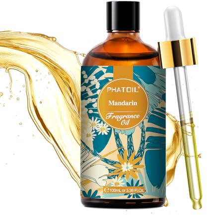 PHATOIL Duftöl Mandarinenöl 100ML, Ätherisches Öl Mandarine für Aromatherapie von Erstklassige Qualität, Ätherische Öle für Diffuser, Raumdüfte, Seife, Kerzen