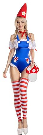 Party King Womens Women's Adult Cutie Garden Gnome Costume, Multi, Medium