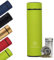 TREWOL Bouteille isotherme avec filtre infuseur en acier inoxydable à double paroi isolante sans BPA Vert 500 ml
