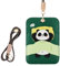 AXFEE Porta Badge, Porta Carte in pelle PU, Porta Carte di Credito con Cordino, Cartone Animato Carino, Portachiavi Estraibile, per Carte D'identità e Badge, Compatible con Airtag - Panda