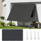 Outdoor-Terrassenüberdachung, 2 x 2 m, wasserdicht, Pergola-Markise mit Befestigung für Garten und Balkon, Dunkelgrau