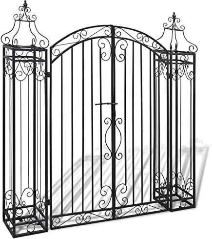 ShGaxin Puerta de jardín Decorativa de Hierro Forjado 122x20,5x134 cm, Puertas para Jardin, Puertas De Exterior, Valla Jardín, Rejas para Puertas De Entrada