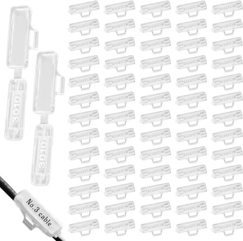Alovez 100 Stück Kabeletiketten Erkennungsbox Wiederverwendbaren Kabeletiketten Transparente Wasserdichtes Kabelkennzeichnung für Kennzeichnung und Sortierung von Kabeln Aller Art