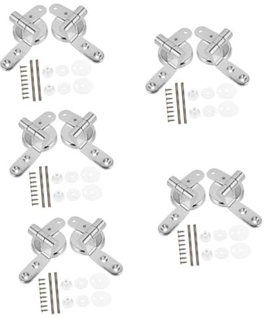 HOMSFOU 5 Sätze Toilettendeckelscharnier Toilettenbrillen-Scharnier Zinklegierung Scharnier für Toilettenbrille Toilettensitzbeschläge quadratischer Toilettensitz Sitzscharnier Armaturen