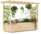 COSTWAY Jardinière avec 2 Treillis Latéraux Toit Suspendu en Bois Massif avec Trou de Drainage, Lit de Jardin Surélevé pour Plante Grimpante Fleurs Herbes, Naturel (148,5 x 50 x 103,5 cm)