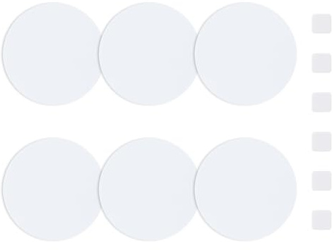 UFURMATE Round Wall Hole Cover Plate, 6Pcs PVC Plastic Ceiling Cover Blank Round Decorative Wall Plate for Holes,Scratches(Pure White,63mm)