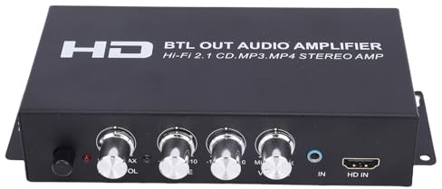 Amplificatore Audio Stereo M045, Ricevitore HiFi Bluetooth a Doppio Canale con Ingressi HDMI, RCA, AUX, per Audio Domestico e Computer, Alimentazione Europea