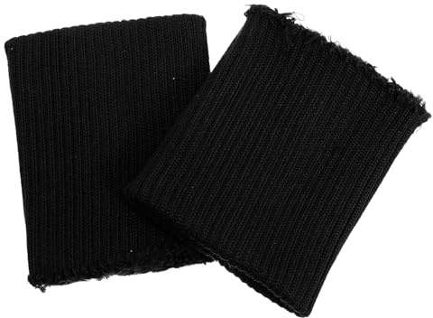 Strickbündchen für Jacken Schwarz, 1 Paar Nahtloses Rippmaterial | Polyester, Feine Rippenstruktur mit Hoher Elastizität, zum Nähen als Ärmel und Hosenabschluss