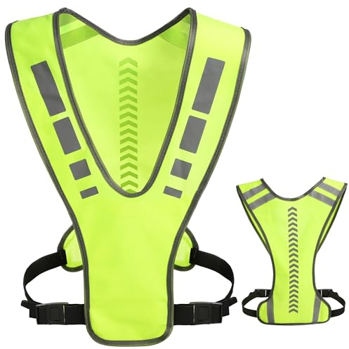 Reflective Running Gears Adjustable Hi Vis Vest with Pocket for Men Women