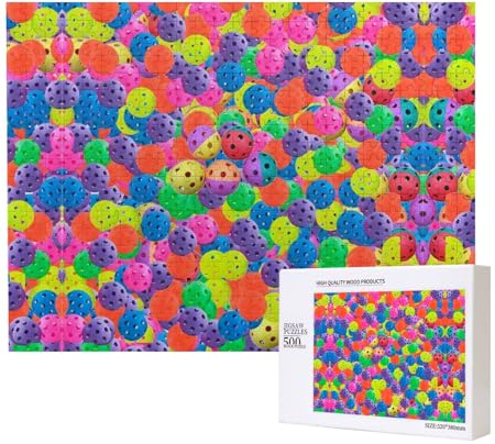 Phayah Pickleball Balls Colors Pattern Pattern Puzzle Unique Jigsaw Wall Art Picture For Home Decoration 500 Pcs