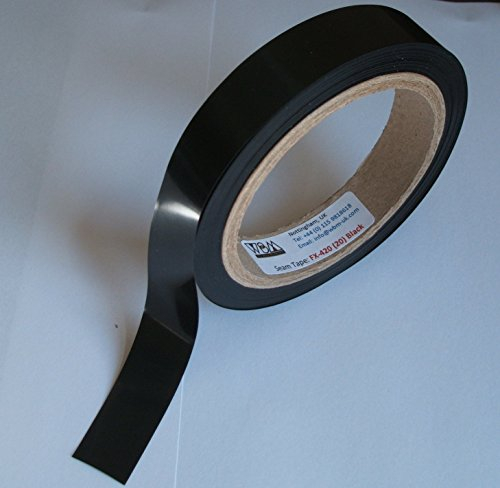 Nahtabdichtungsband WBM FX-420 - Hot Melt - Wasserdichte PVC-beschichtete Textilien - Reparaturband - 20 Meter - gelten mit Bügeleisen (schwarz, 20 mm Breite)