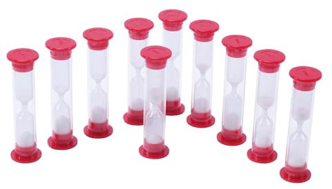 LEARNING ADVANTAGE-7656 Learning Advantage Sand Timers 1 Minute Red Set of 10, Red