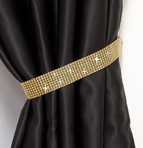 Pair Of Diamante Crystal Tie Backs (Gold)