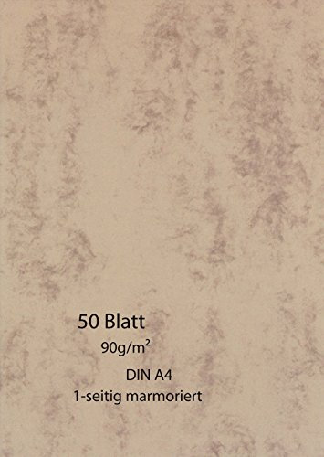 Marmor -Papier 50 Blatt - einseitig - braun - 90g - A4