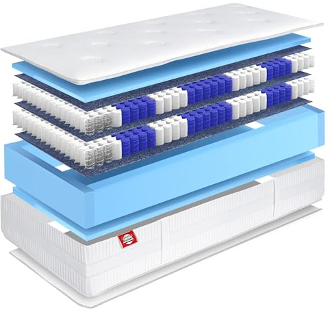 Matratzen Perfekt Boxspringmatratze Terra Med Box² 160x200 H3 33 cm | 7-Zonen 1362 Doppelfederkerne integrierte Topperfunktion Bezug abnehmbar waschbar 60 Grad belastbar bis 100 kg