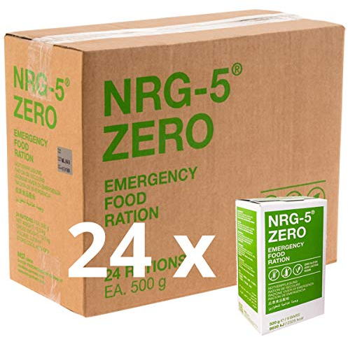 WoC Notverpflegung 24x NRG-5 Zero Glutenfrei Survival 500g Notration Notvorsorge | 24x9 Riegel im Vorteilskarton Survivalnahrung Expeditions Grundausstattung wie EPA