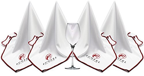 FUNFEL Großes Mikrofaser-Glas-Poliertuch, fusselfrei, streifenfrei, Trockentuch, 61 x 50,8 cm, 4 Stück