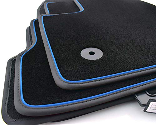 kh Teile Fußmatten Kuga II (Zierband Blau) Original Premium Qualität Velours Autoteppich