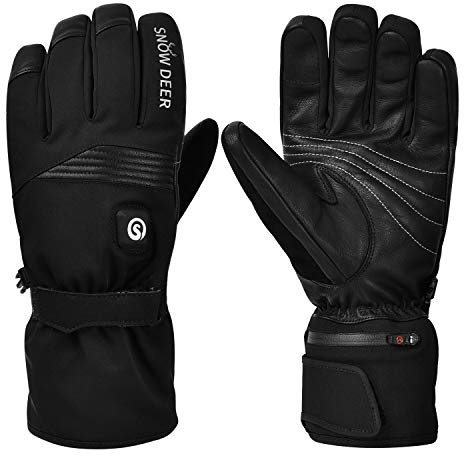 Heated Gloves,Electric Rechargeable Battery Heat Gloves for Men Women,7.4V 2200MAH Battery Powered Electric Heated Ski Bike Motorcycle Warm Gloves Hand Warmers,Winter Snow Gloves Mittens