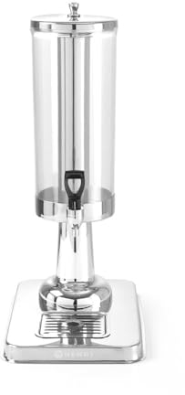 HENDI Saftspender, 3L, Wasserspender, Limonadenspender, Inkl. Tropffreiem Ablashahn, 215x315x(H)490mm, Polycarbonat, Edelstahl 18/8