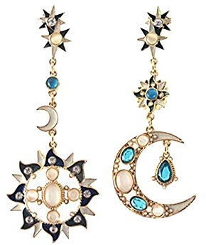 Walaka Boucles D'Oreilles Argent Femme Vintage éLéGantes Pendentif Boucles D'Oreillesf - BohèMe éToile Soleil Lune Creux Boucles D'Oreilles