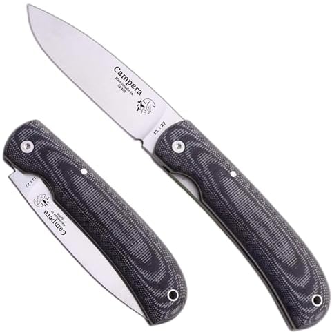 J&V CAMPERA - Klappmesser Taschenmesser Bushcraft Outdoor Messer Folding Knife, Klinge 8,5 cm, Handmade in Spain
