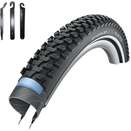 1 x Schwalbe Marathon Plus MTB Unplattbar Reifen mit Reflex 57-584 (27,5 x 2.25) inkl. 3 Reifenheber