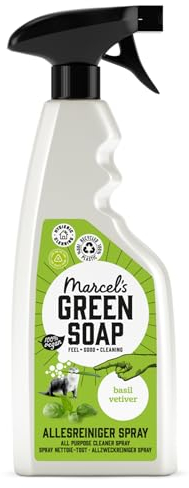 Marcel's Green Soap - All-Purpose Spray Basil & Vetiver - Cleaning Spray - Eco friendly - Vegan - 99% Biodegradable - 500 ML