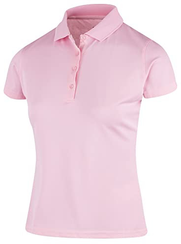 Island GREEN Womens Iglts1851 Ladies Essentials Stretch Breathable Micro Pique Golf Polo Shirt, Candy Pink, 20 EU