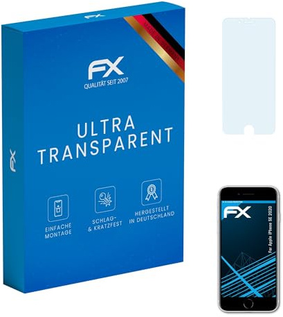 atFoliX Schutzfolie kompatibel mit Apple iPhone SE 2020 Folie, ultraklare FX Displayschutzfolie (3X)