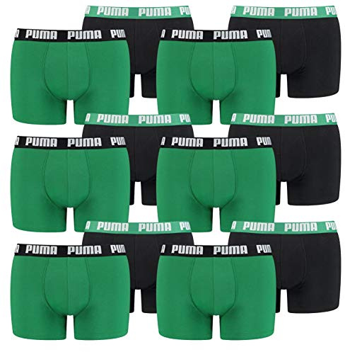 PUMA 12 er Pack Boxer Boxershorts Men Herren Unterhose Pant Unterwäsche, Farbe:035 - Amazon Green, Bekleidungsgröße:M