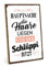 TypeStoff Holzschild mit Spruch – Haare – im Vintage-Look mit Zitat als Geschenk und Dekoration zum Thema Friseur und Schlüppi - HS-00170