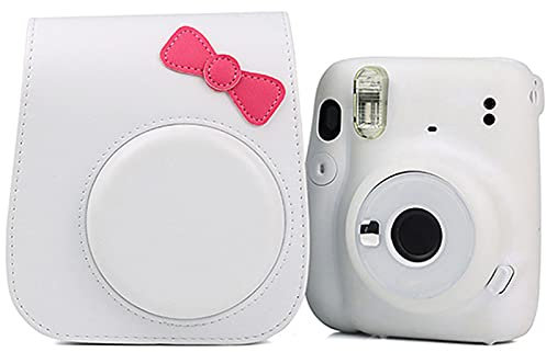 Goshyda Camera Protective Bag, PU Leather Antidrop Retro Shoulder Protective Camera Bag Pouch for Instax mini 11/8/9(white)