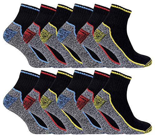 Sock Snob Herren Anti Sweat Heavy Duty Atmungsaktiver Kurstrainer Bambus Arbeitssocken für Stahlkappenstiefel