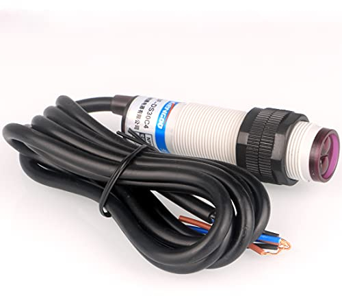 GUUZI 30cm Interruttore Fotoelettrico Diffuso M18 Regolabile Sensore Ottico a Tre Linee NPN NO (Normalmente Aperto) Interruttore di Prossimità 6-36VDC E3F-DS30C4