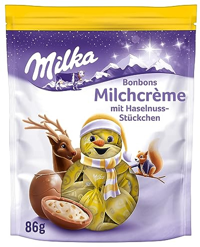 Milka Bonbons Milchcrème, 86 g, Gefüllte Schokoladenbonbons