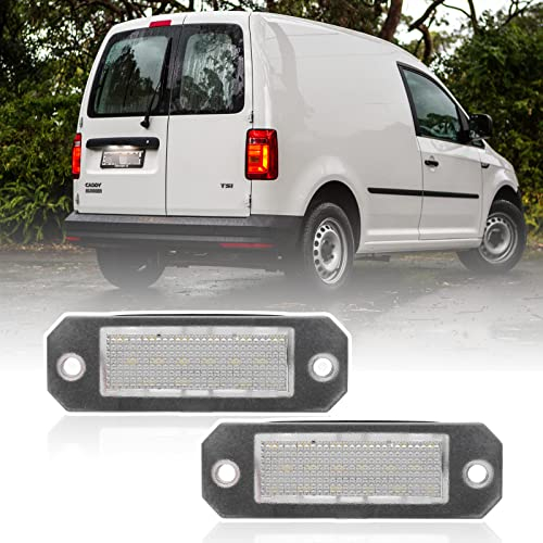 njssjd 2 x LED-Kennzeichenbeleuchtung für Volks Van Transporter 2003–2017 Volks Caddy 2004–2017 SMD weiße Canbus Etikettenlampe OEM # 7H0827740