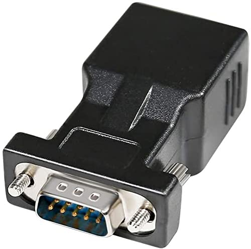 DTech DB9 auf RJ45 Serieller Adapter RS232 Stecker auf RJ-45 Buchse Ethernet Konverter Kompatibel mit Standard 9 Pin RS-232 Geräten